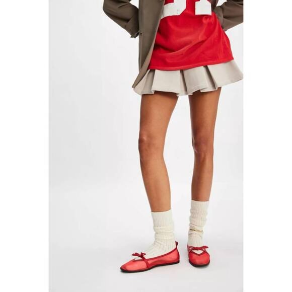 Free People Bow Mania  Leather Flats Ballet Shoes in Red NIB NEW Sz 9 $98 MSRP - Picture 7 of 10